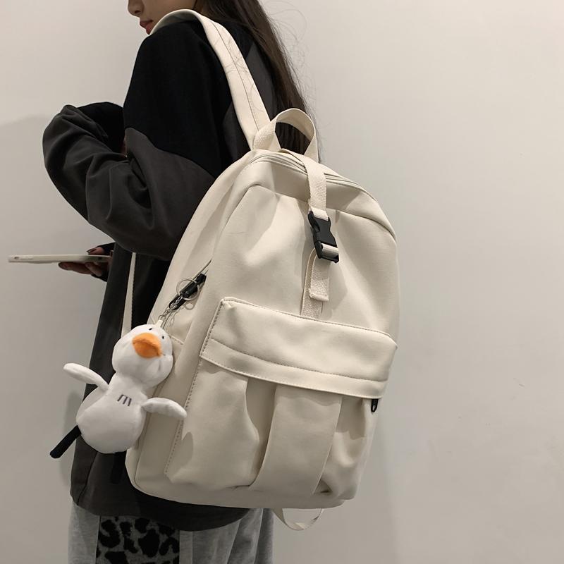 Backpack Solid Color Couple Women Men Large Capacity School Backpacks For Teen Harajuku Ulzzang Mori Versatile Travel Bag Ladies, Purple without toy
Backpack Solid Color Couple Women Men Large Capacity School Backpacks For Teen Harajuku Ulzzang Mori Versatile Travel Bag Ladies, Purple without toy
