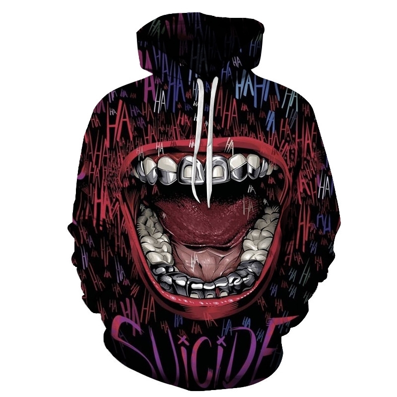 Casual suicide team printed 3D sweater men' ha3d couple Hooded Sweater, Alms1636
Casual suicide team printed 3D sweater men' ha3d couple Hooded Sweater, Alms1636