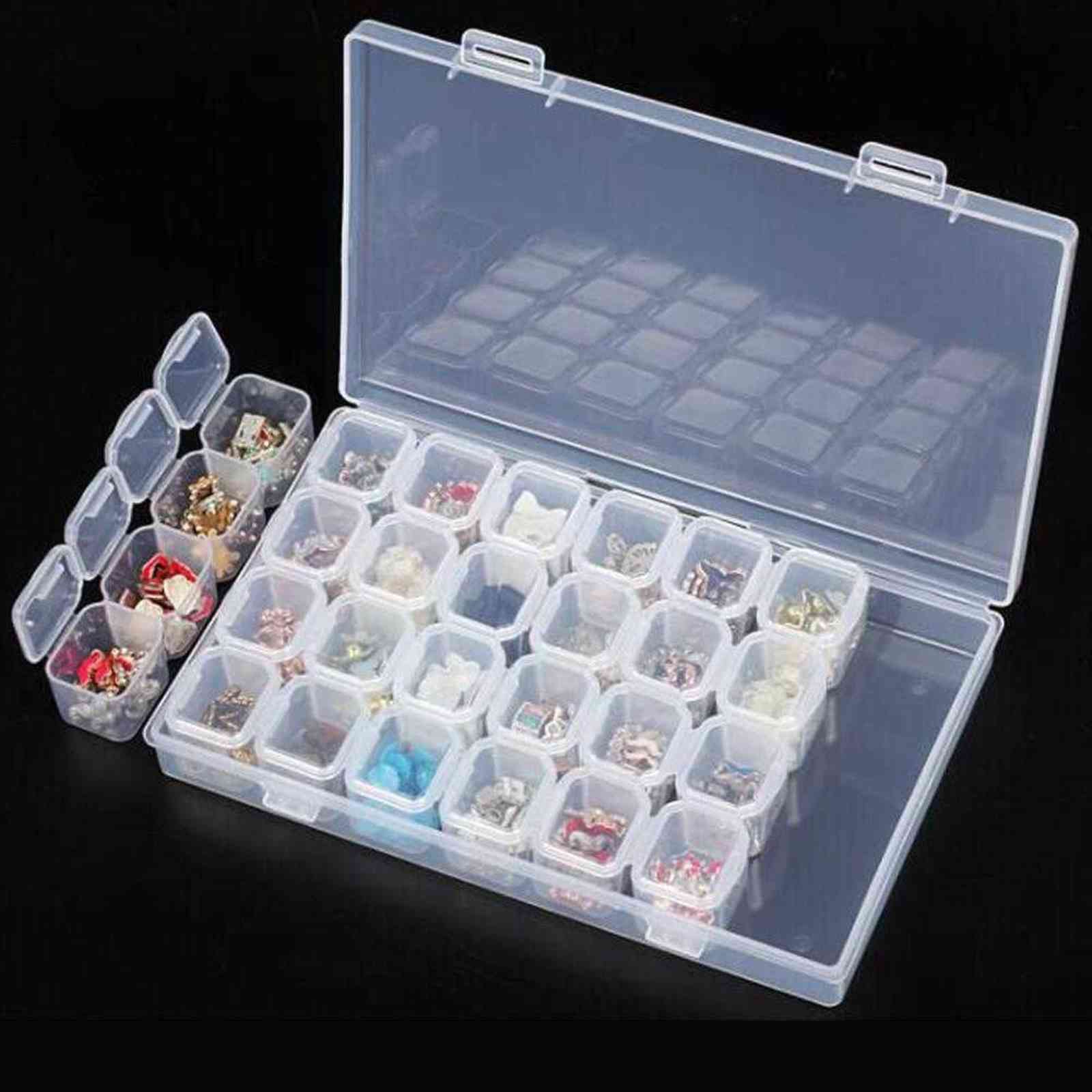 28 Slots Clear Plastic Empty Storage Box Nail Art Rhinestone Tools Jewelry Beads Display Storage Box Case Organizer Holder
28 Slots Clear Plastic Empty Storage Box Nail Art Rhinestone Tools Jewelry Beads Display Storage Box Case Organizer Holder
