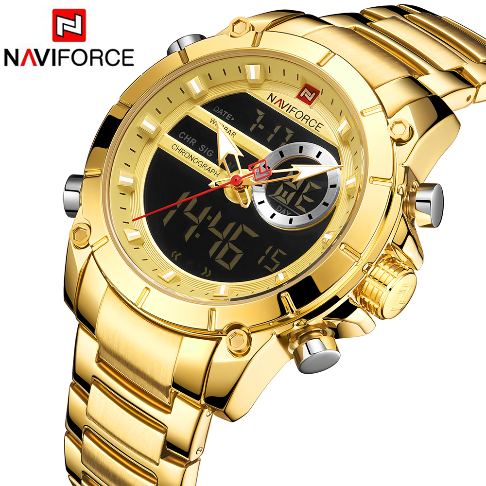 NAVIFORCE Sport Men Watches Fashion Nice Digital Quartz Wrist Watch Steel Waterproof Dual Display Date Clock Relogio Masculinog, Silver
NAVIFORCE Sport Men Watches Fashion Nice Digital Quartz Wrist Watch Steel Waterproof Dual Display Date Clock Relogio Masculinog, Silver