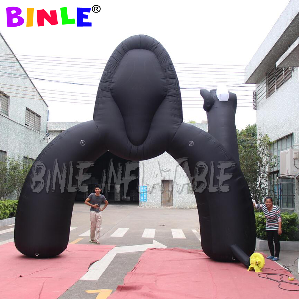 holiday event giant black scary skull ghost arch inflatable archway halloween with air blower for yard party decoration