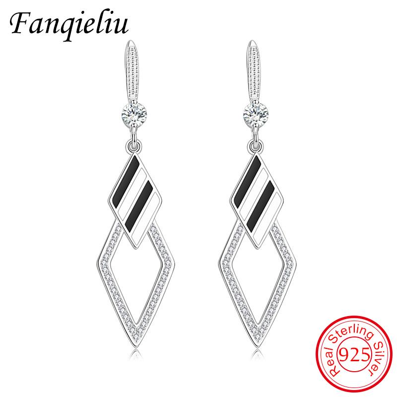 Dangle & Chandelier Fanqieliu Women Gift Real 925 Sterling Silver Drop Earrings For Girl White Black Rhombus Zircon Long Dangler FQL21483
Dangle & Chandelier Fanqieliu Women Gift Real 925 Sterling Silver Drop Earrings For Girl White Black Rhombus Zircon Long Dangler FQL21483