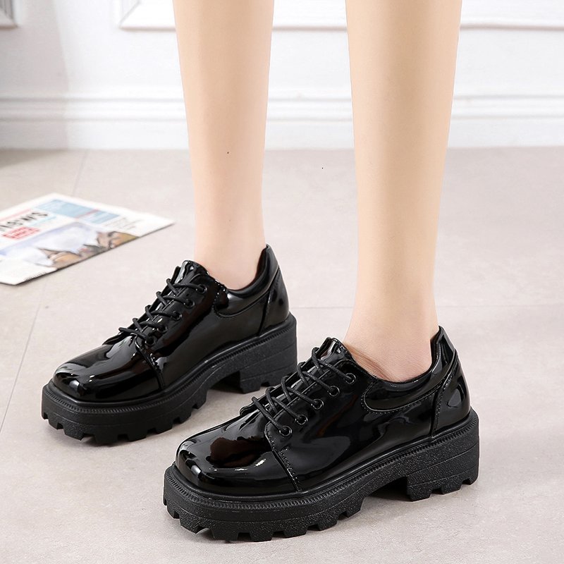 2021 New Fashion Square Toe Patent Leather Thick Bottom Shoes Women Pumps Lace Up Student Zapatos De Mujer L5zi, Black
2021 New Fashion Square Toe Patent Leather Thick Bottom Shoes Women Pumps Lace Up Student Zapatos De Mujer L5zi, Black