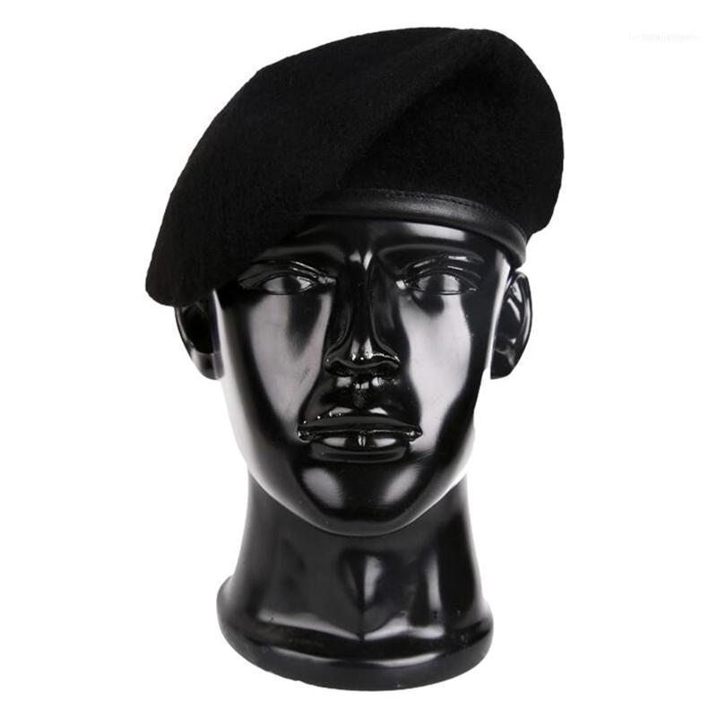 Berets US ARMY SPECIAL FORCES RANGER WOOL CAP HAT BERET BLACK1, As pic