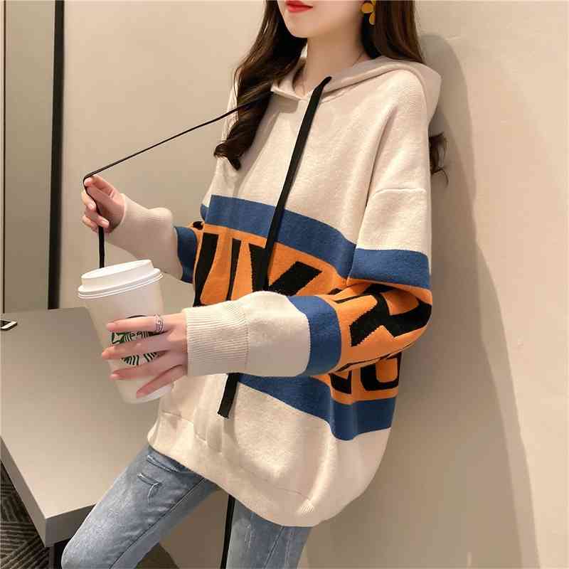 Sweater women's knitting Pullover 2020 new autumn and winter Korean loose hooded sweater coat versatile top, Black
Sweater women's knitting Pullover 2020 new autumn and winter Korean loose hooded sweater coat versatile top, Black