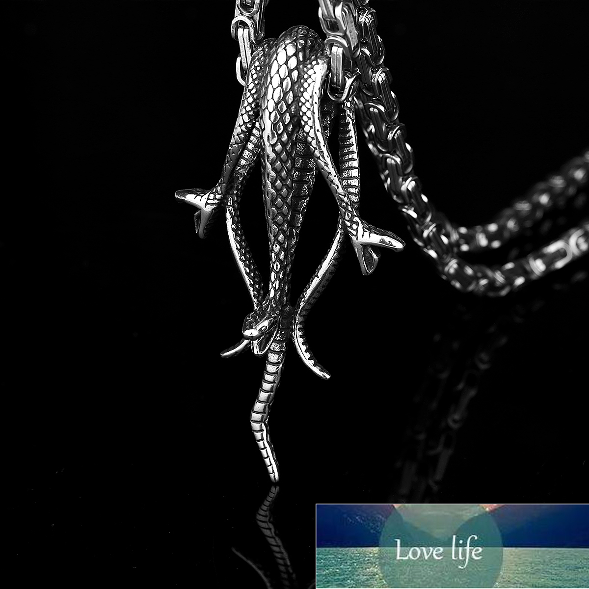 316L Stainless Steel Retro Domineering Three Guardian Snakes Pendant Necklace Unisex Guardian God Necklace Gift Factory price expert design Quality Latest Style
316L Stainless Steel Retro Domineering Three Guardian Snakes Pendant Necklace Unisex Guardian God Necklace Gift Factory price expert design Quality Latest Style