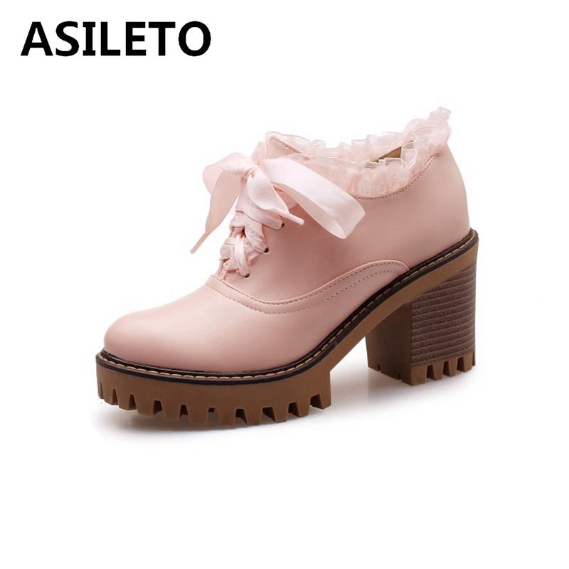Dress Shoes ASILETO 2021 Cute Princess Lady Pumps College Ribbons Lace Up Round Toe Platforms 8CM Chunky Heel US12 Black Beige Pink A4401
Dress Shoes ASILETO 2021 Cute Princess Lady Pumps College Ribbons Lace Up Round Toe Platforms 8CM Chunky Heel US12 Black Beige Pink A4401