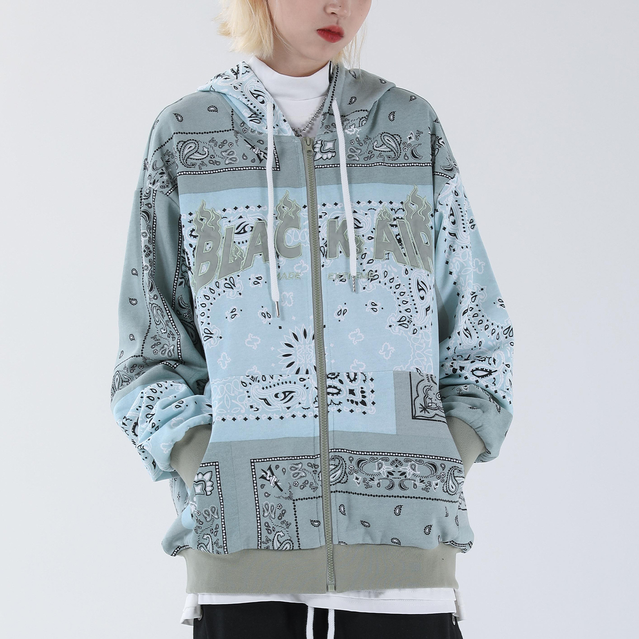 Vintage Hip Hop Hoodie Sweatshirt Jacket Streetwear Casual Hoodies Coats Autumn Harajuku Hoodie Mens Open Front Zip 201126