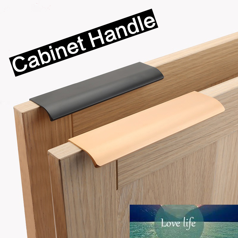 Hidden Cabinet Handles Zinc Alloy Kitchen Cupboard Pulls Drawer Knobs Bedroom Door Furniture Handle Hardware