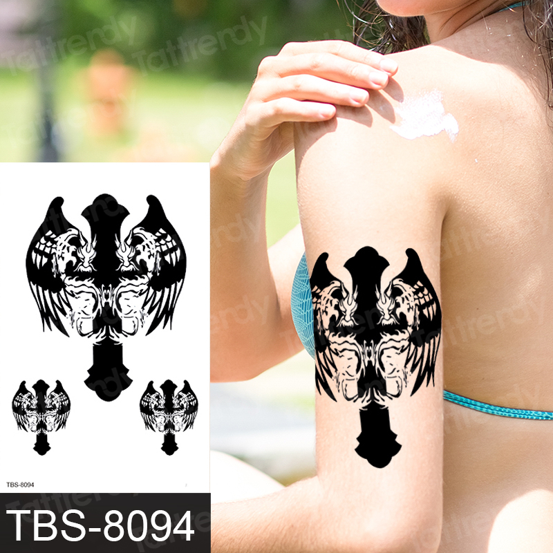 

Waterproof temporary tattoos sticker tattoo stickers indian henna flower wolf owl tiger pattern black tribal designs men women sexy fake sleeve tatoo arm body art