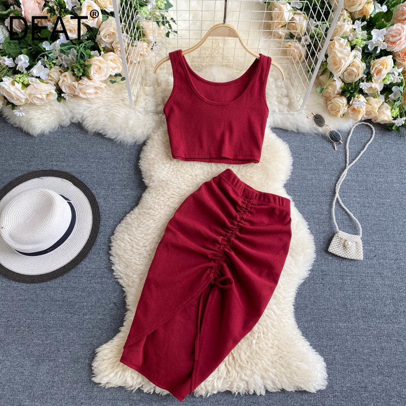 Women Asymmetrical Drawstring Split Skirt Arrivals Short Two Piece Set Fashion Spring Summer 11D248 210525, Dark gray
Women Asymmetrical Drawstring Split Skirt Arrivals Short Two Piece Set Fashion Spring Summer 11D248 210525, Dark gray