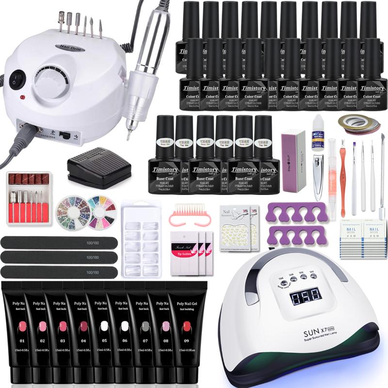 Nail Set Manicure Set With 114W/120W/54W Led Nail Lamp 35000RPM Drill Machine 20/10 Colour Poly Extension Gel
Nail Set Manicure Set With 114W/120W/54W Led Nail Lamp 35000RPM Drill Machine 20/10 Colour Poly Extension Gel