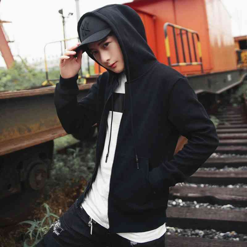 Spring 2019 new solid color sweater cardigan college fashion men's Hoodie, Gray
Spring 2019 new solid color sweater cardigan college fashion men's Hoodie, Gray