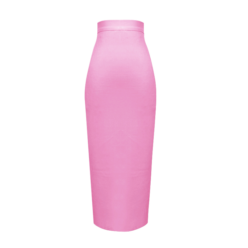 13 Colors Fashion Women Sexy Pink Yellow Bandage Skirt Elastic Elegant Pencil Skirts 78cm 210306
