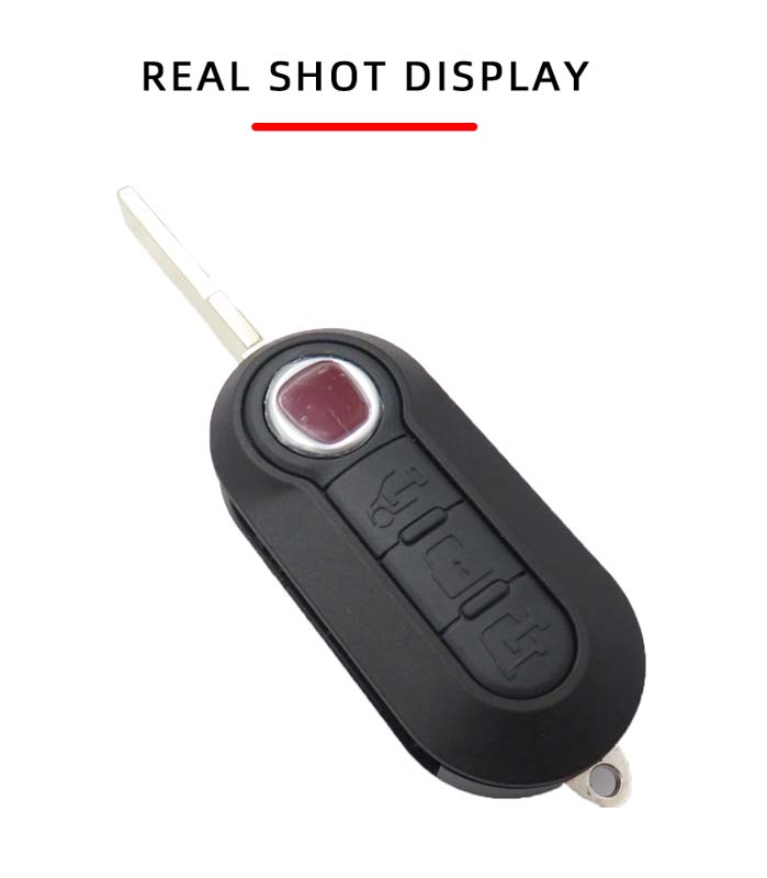 Remote Flip Car Keys Fob Case For Fiat 500 Panda Punto Bravo Replacement Cars Key Cases 3 Buttons Rubber Button Pad