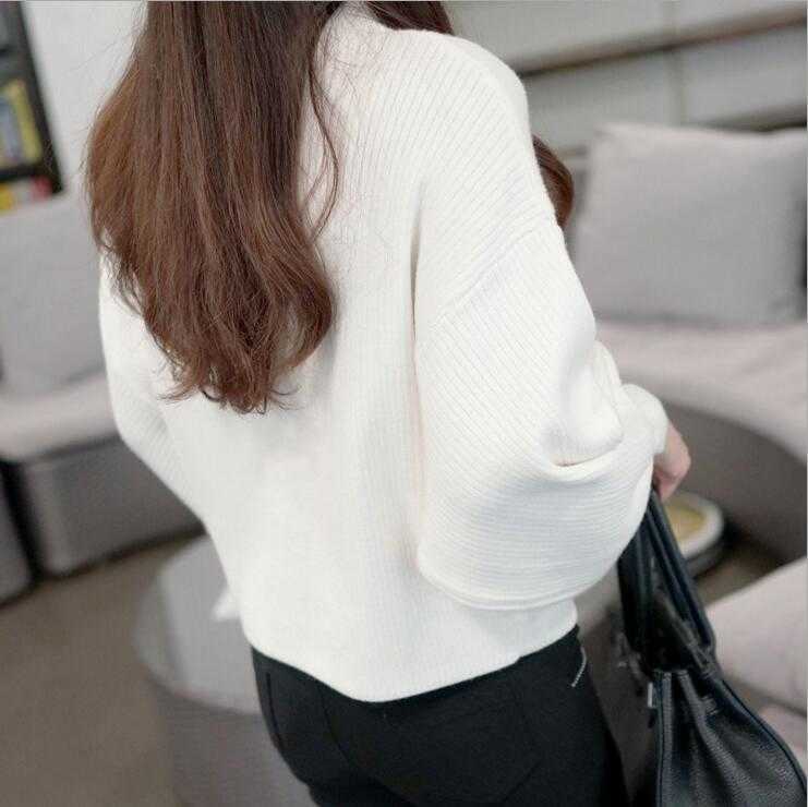 Women's Coarse Wool Sweater Warm Spring Autumn Winter Casual Sleeved Pullover 210918