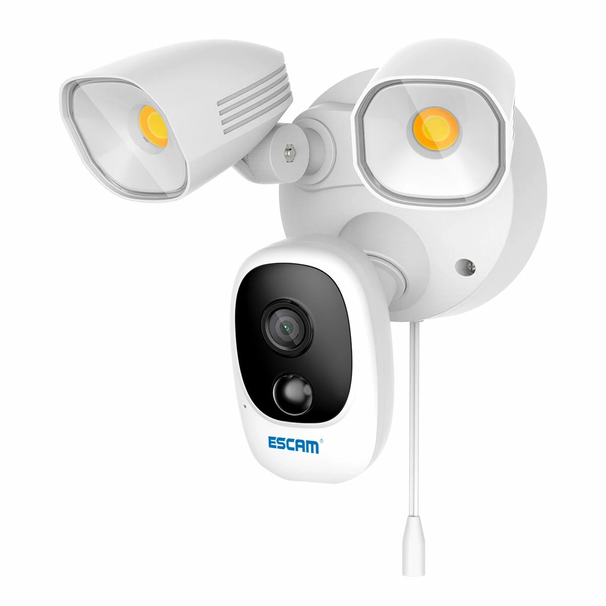 ESCAM QF609 Solar Powered Floodlight 1080P Wireless Battery 1000LM Floodlight Cloud Storage Camera With 12000mAh Rechargeable Batteries Colo