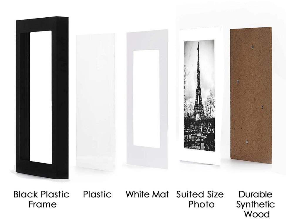 Picture Frame Display Gallery Wall Mounting Photo Crafts Case Home Decoraions Black White 4 Sizes For Chose