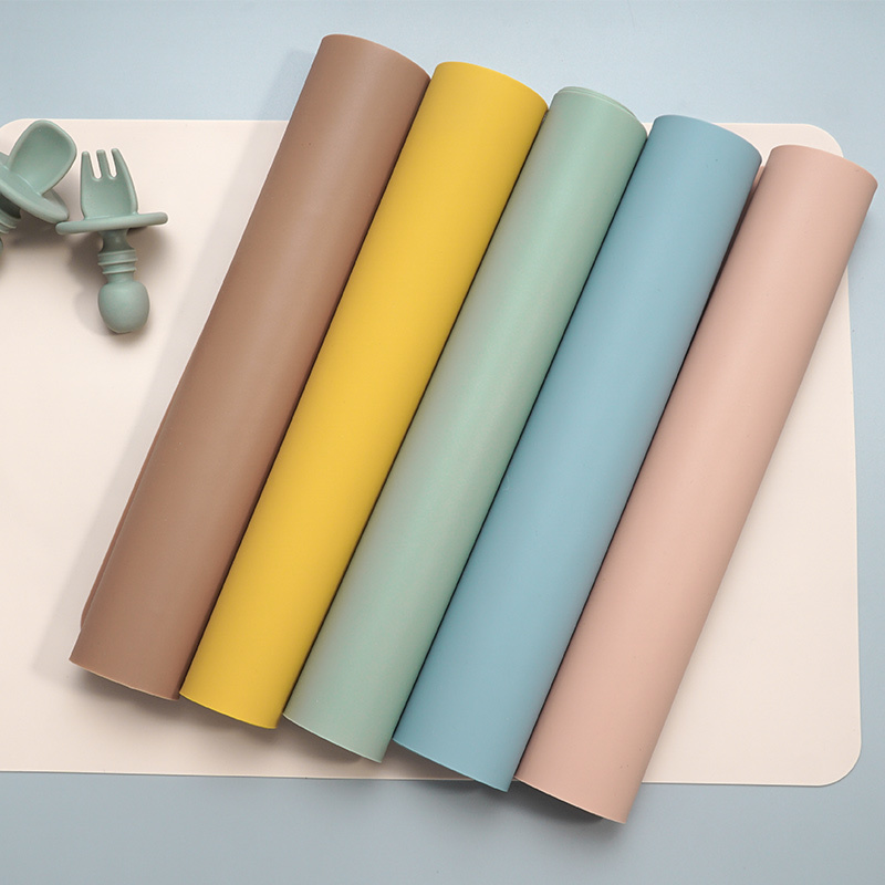 Baby Dishes Silicone Plate Tray Antislip Mini Mat Toddler Placemat Waterproof Silicone Placemat Baby Dinning Table Pads 210226
