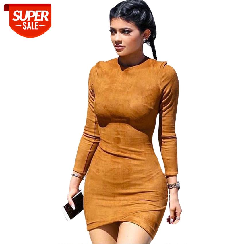 Long Sleeve Slim Party Dress Sexy Club Brown Vestido Women Winter Dresses Kylie Skin Tight Faux Suede Bodycon Dress #QL5m, Black;gray
Long Sleeve Slim Party Dress Sexy Club Brown Vestido Women Winter Dresses Kylie Skin Tight Faux Suede Bodycon Dress #QL5m, Black;gray