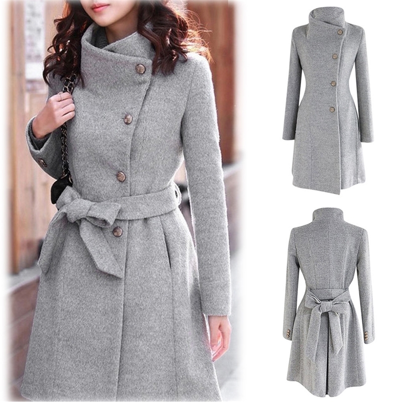 Winter Long Coat Woman Lapel Streetwear lady Elegant Business Black Brown Fall women wool woolen overcoat warm Clothing#G8 T200114