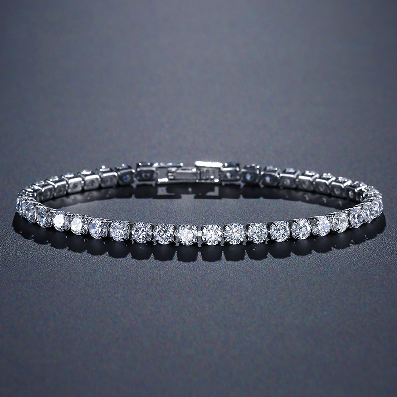 Classic Tennis Bracelet 4mm 5A cubic zirconia 925 Sterling Silver Gold Filled Engagement Wedding Bracelets for women Bridal Gift от DHgate WW