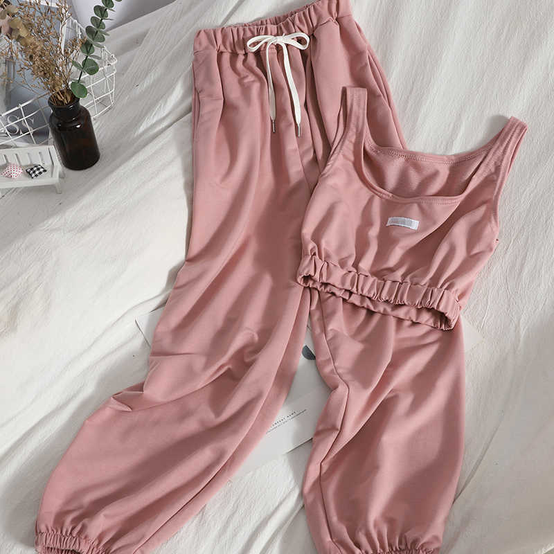 DEAT Spring Summer Fashion Casual High Waist Short Vest Top + Lace Up Elastic Waist Pants Leisure Two-piece Set SK042 210709, Black
DEAT Spring Summer Fashion Casual High Waist Short Vest Top + Lace Up Elastic Waist Pants Leisure Two-piece Set SK042 210709, Black