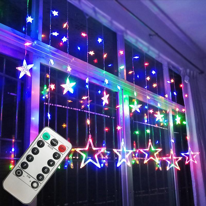 LED String Lights Pentagram Star Curtain Lights Fairy Wedding Birthday Christmas Lighting Indoor Decoration Light Remote control
LED String Lights Pentagram Star Curtain Lights Fairy Wedding Birthday Christmas Lighting Indoor Decoration Light Remote control