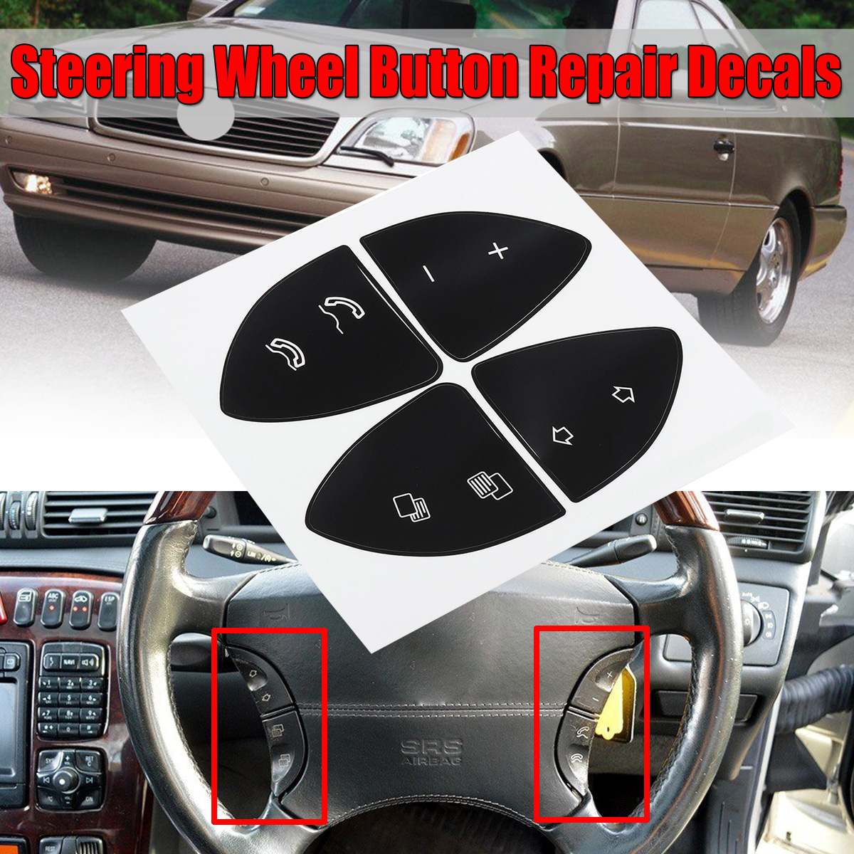 Car Button Repair Sticker Steering Wheel Button Repair Decals Stickers Kit For MERCEDES For BENZ W220 S430 S500 S600 CL500 CL600
Car Button Repair Sticker Steering Wheel Button Repair Decals Stickers Kit For MERCEDES For BENZ W220 S430 S500 S600 CL500 CL600