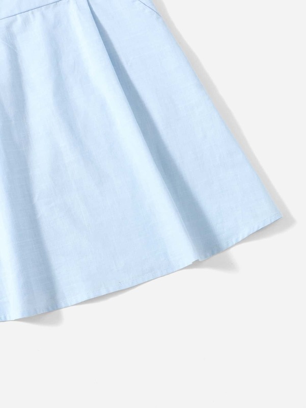 Girls Solid Ruffle Trim Dress SHE