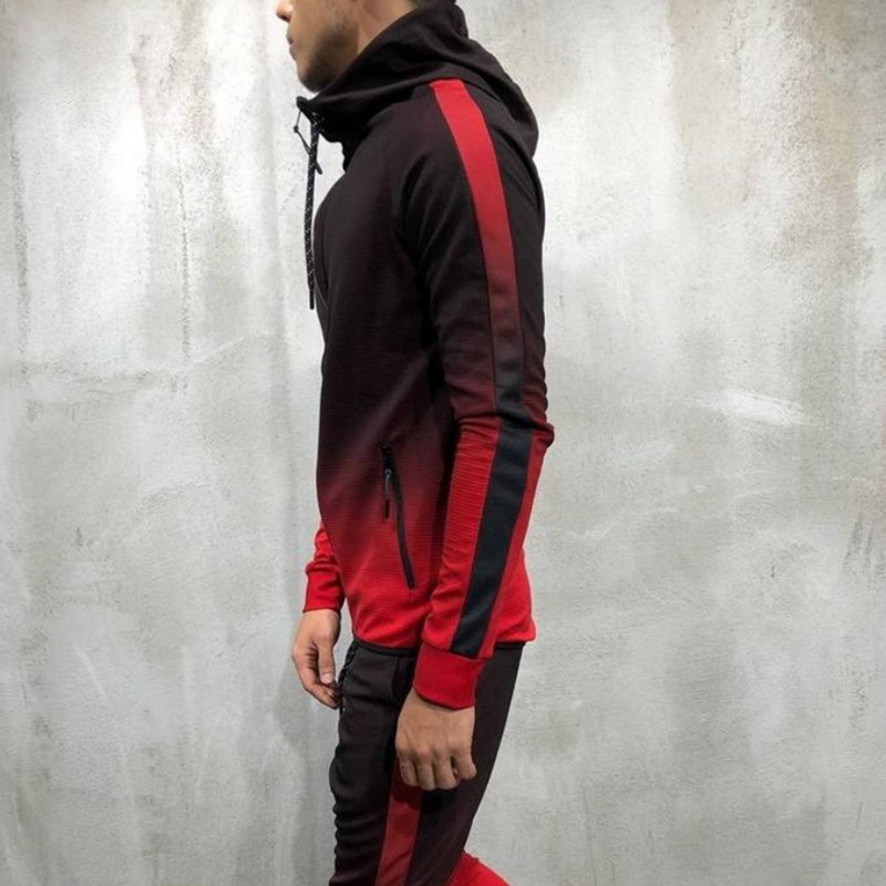 Men Fashion Print Gradient Color Hooded Jacket Coat New Male Long-sleeved Slim Zipper Coat Hip-hop Casual Sweatshirts LJ201222