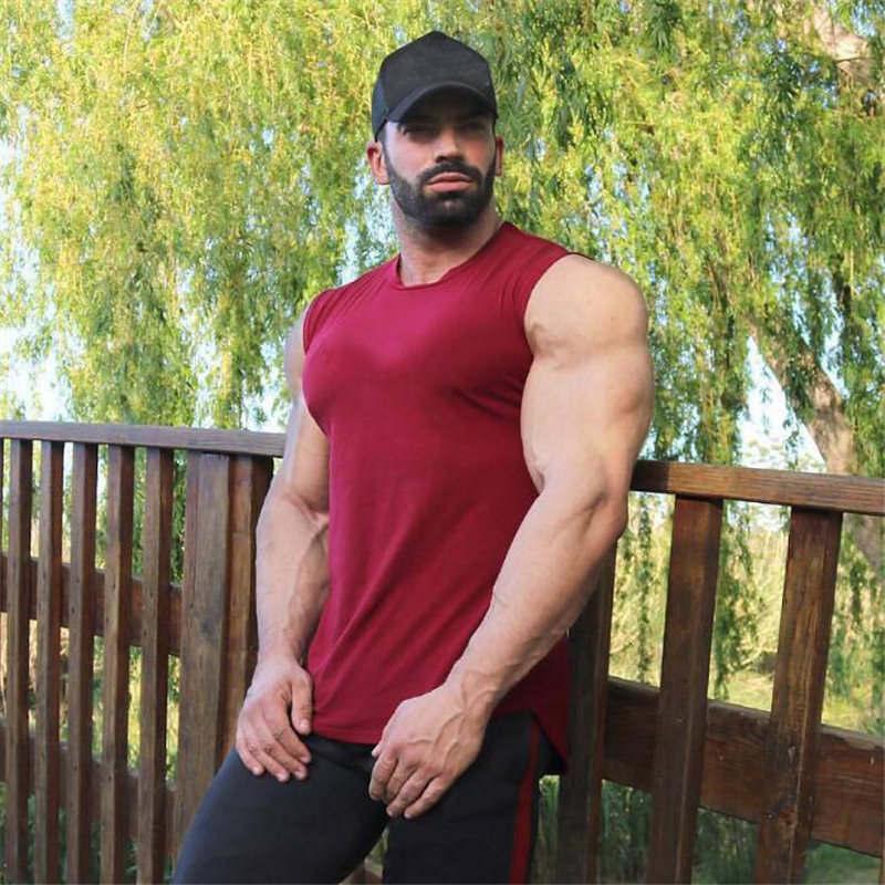 Men's Compression Sleeveless Tight Shirt Fitness Mens Blank Tank Top Workout Vest Cotton Muscle Tank Top Gyms Cothing 210308