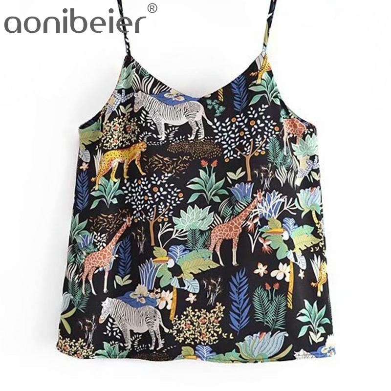 Fashion Animal Botanical Print Summer Sleeveless Deep V Neck Women Camisole Regular Fit Thin Camis Female Cami Tops 210604, 01
Fashion Animal Botanical Print Summer Sleeveless Deep V Neck Women Camisole Regular Fit Thin Camis Female Cami Tops 210604, 01