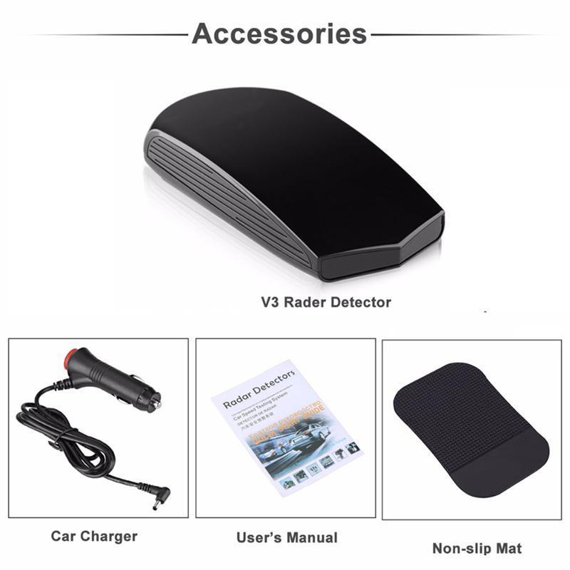 V3 360 Full-band Scanning Radar Detector Tool LED Display Car GPS Laser Speed Camera Detectors Tools Russian & English