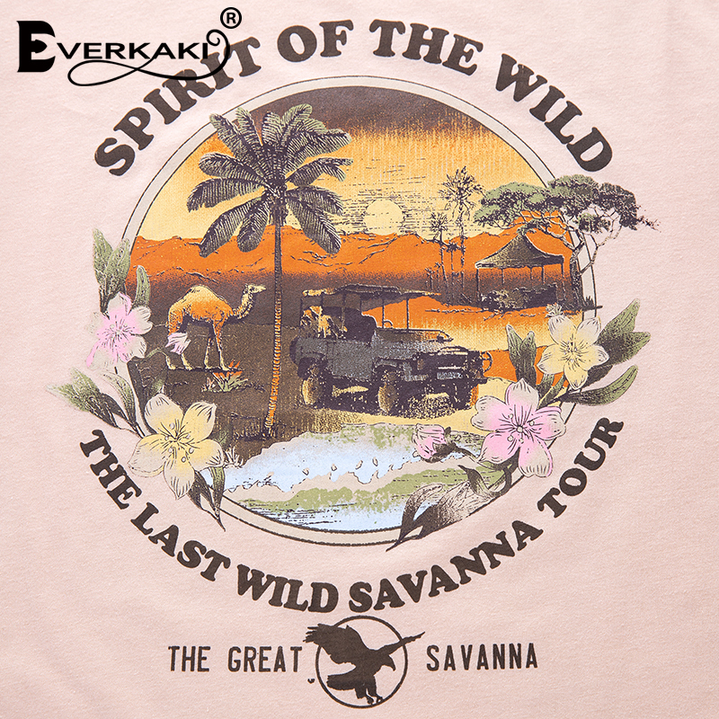 Everkaki Boho Print Women cotton tops t-shirts Retro Popular chic fashion ladies short sleeve tee T-shirt female top 210306