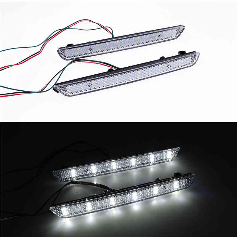 1 Pair Car LED Rear Bumper Reflector Brake Lamp for Mazda 3 2004-2009 Dust-Waterproof Tail Stop Running Turning Light