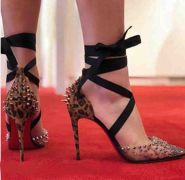 Sexy Woman Red Bottom Shoes Barbarissima Spike Ankle Strap Sandal ankle strap sandal red-soles pumps high heels gold rivets pointed toe
Sexy Woman Red Bottom Shoes Barbarissima Spike Ankle Strap Sandal ankle strap sandal red-soles pumps high heels gold rivets pointed toe