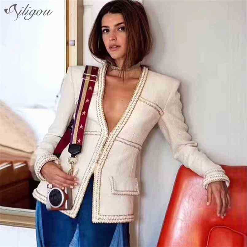 Autumn Coat Female Elegant Slim Long-Sleeved Phnom Penh Sexy V-Neck Formal Button Tweed White 210525
Autumn Coat Female Elegant Slim Long-Sleeved Phnom Penh Sexy V-Neck Formal Button Tweed White 210525