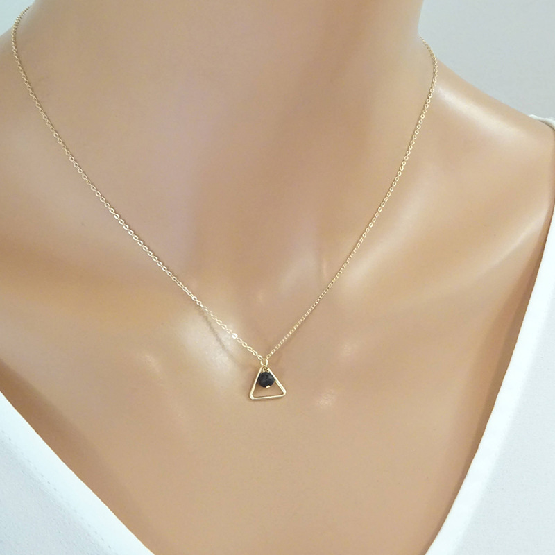 Triangle Essential Oil Diffuser Lava Stone Necklace Minimalist Diffuser Jewelry Gift for Her Mothers Day 
Triangle Essential Oil Diffuser Lava Stone Necklace Minimalist Diffuser Jewelry Gift for Her Mothers Day