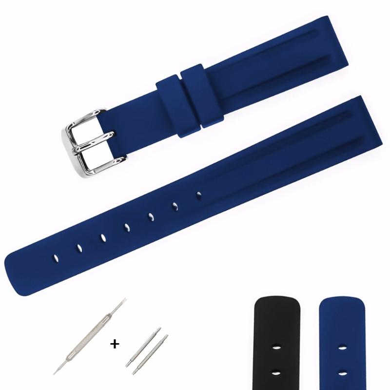 Watch Bands Silicone Rubber Strap 16mm 18mm 20mm 22mm 24mm Watchband Black Blue Soft Water Resistance Durable For Mens Sport
Watch Bands Silicone Rubber Strap 16mm 18mm 20mm 22mm 24mm Watchband Black Blue Soft Water Resistance Durable For Mens Sport
