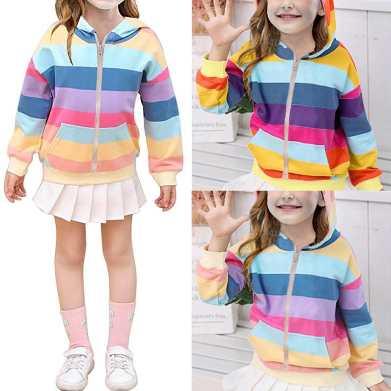 Jackets Autumn Baby Girl Rainbow Outerwear Coat Zip-up Jacket Toddler Sweatshirt Hoodie Fall Winter Outwear Ropa De Niña, Blue;gray
Jackets Autumn Baby Girl Rainbow Outerwear Coat Zip-up Jacket Toddler Sweatshirt Hoodie Fall Winter Outwear Ropa De Niña, Blue;gray
