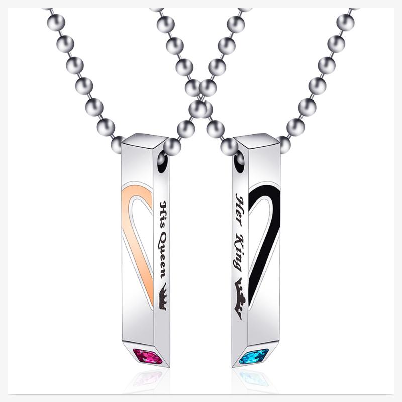 Pendant Necklaces & Pendants Her King And His Queen Titanium Couple Necklace Stainless Steel Gifts
Pendant Necklaces & Pendants Her King And His Queen Titanium Couple Necklace Stainless Steel Gifts