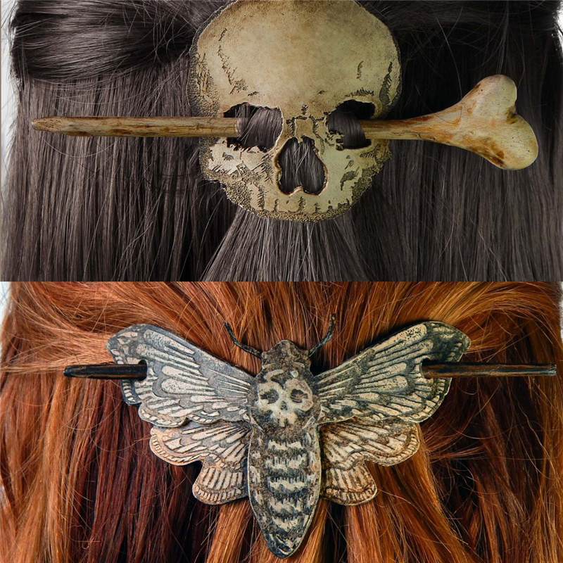 Death Moth/Skull HairPins Stick Slide with Faux Bone for Women Halloween Party Cosplay Props Hair Accessories
Death Moth/Skull HairPins Stick Slide with Faux Bone for Women Halloween Party Cosplay Props Hair Accessories
