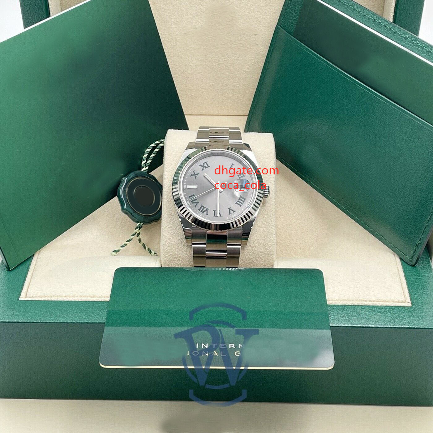 Reinforced true waterproof 41mm Wimbledon Fluted WG Bezel 126334 41mm Slate Grey Green Mechanical (Automatic) Men's watch with box, Gold
Reinforced true waterproof 41mm Wimbledon Fluted WG Bezel 126334 41mm Slate Grey Green Mechanical (Automatic) Men's watch with box, Gold