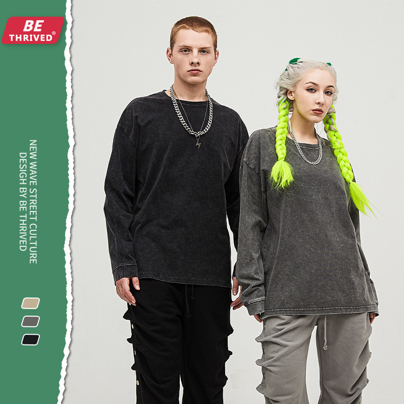 be men's wear | 2021 autumn new thread cuffs heavy washing old bottomed shirt high street fashion brand t-shirt men's, White;black
be men's wear | 2021 autumn new thread cuffs heavy washing old bottomed shirt high street fashion brand t-shirt men's, White;black