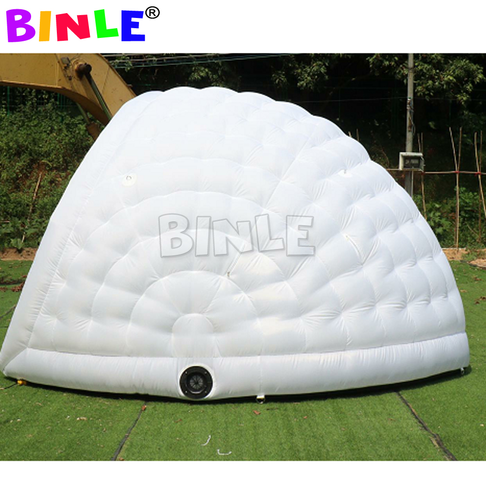 Commercial Mobile 4m LED Inflatable Half Dome Tent InflatableS Luna Tents Temporary Cocktail Bar For Party Show