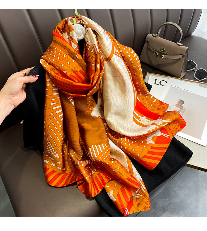 Brand Designer Silk Scarf Female Bandana Long Shawls Wraps Winter Neck Scarves Pashmina Lady Hijab Luxury New 180x90cm
Brand Designer Silk Scarf Female Bandana Long Shawls Wraps Winter Neck Scarves Pashmina Lady Hijab Luxury New 180x90cm