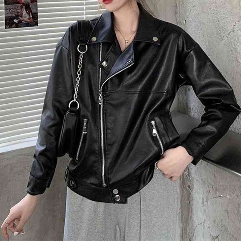 Women Outerwear Korean Leather Jacket Winter Chic Long Sleeve PU Biker Casual Short Female Faux Spring 210604
Women Outerwear Korean Leather Jacket Winter Chic Long Sleeve PU Biker Casual Short Female Faux Spring 210604
