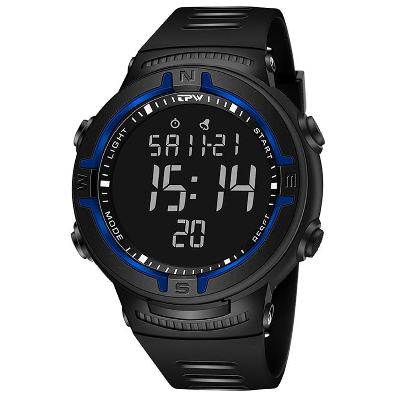 Wristwatches Digital Watch Men 3ATM Waterproof Sports Mens Chronograph Calendar Week Display LED Luminous Male Clock Reloj Hombre, Blue
Wristwatches Digital Watch Men 3ATM Waterproof Sports Mens Chronograph Calendar Week Display LED Luminous Male Clock Reloj Hombre, Blue