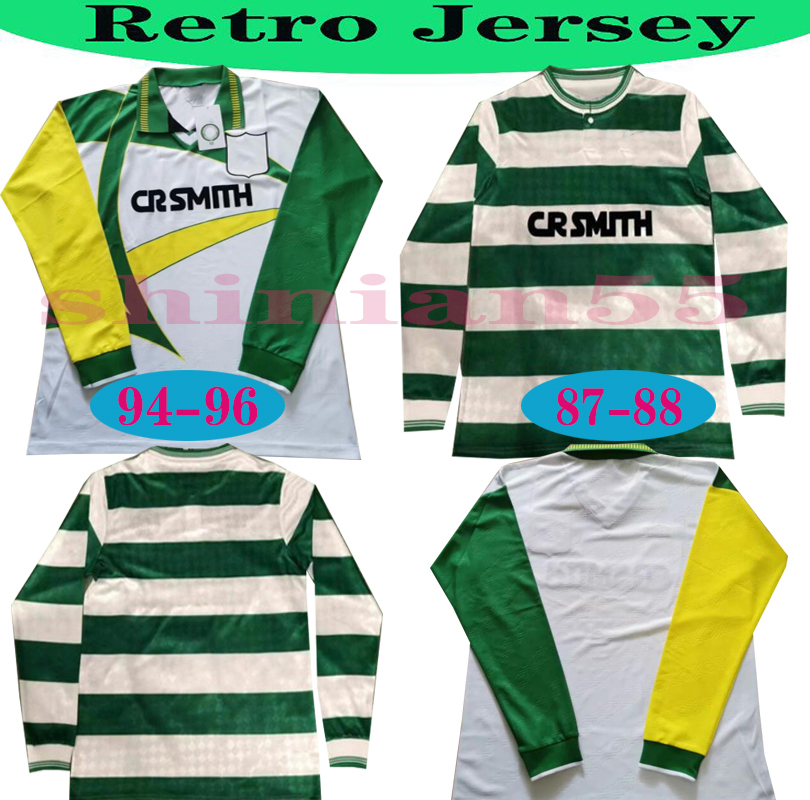 94/96 TOP Celtic Retro Long sleeve Away Soccer Jerseys 1987 LARSSON Classic NAKAMURA Vintage Sutton football shirt, Green
94/96 TOP Celtic Retro Long sleeve Away Soccer Jerseys 1987 LARSSON Classic NAKAMURA Vintage Sutton football shirt, Green